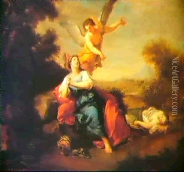 Hagar And Ishmael In The Desert Oil Painting - Louis de Silvestre
