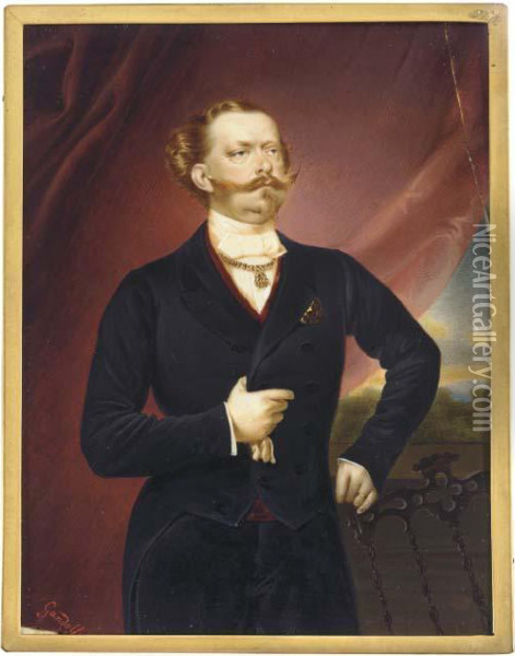 Vittorio Emanuele Ii, King Of Sardinia And Later King Of Italy
(1820-1878) Oil Painting - Luigi Gandolphi