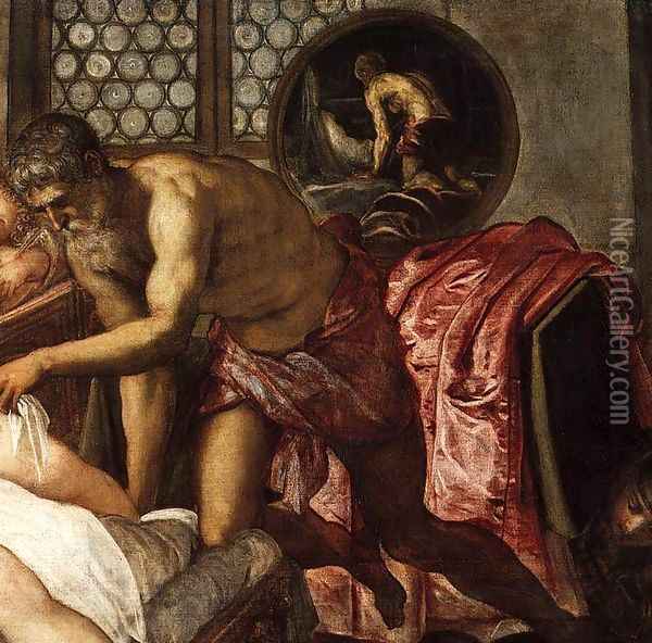 Venus, Mars, and Vulcan (detail) Oil Painting - Jacopo Tintoretto (Robusti)
