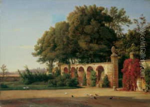 Eingang Zu Einem Schlosspark Oil Painting - Ludwig H. Theodor Gurlitt