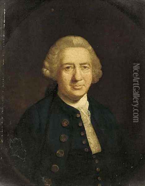Portrait of a gentleman, traditionally identified as David Garrick (1717-1779) Oil Painting - Sir Joshua Reynolds