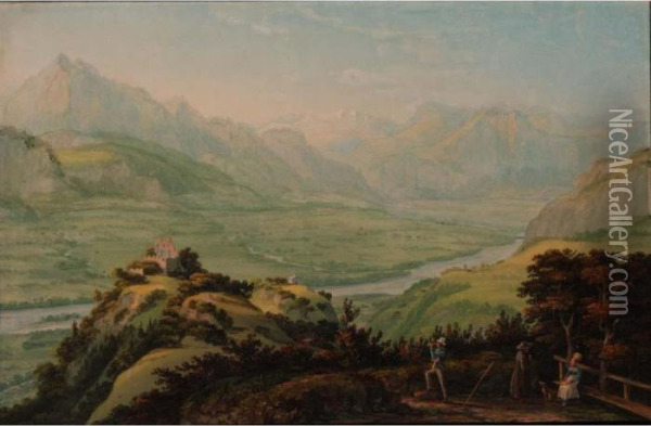 View Of Mont Tabor, Switzerland Oil Painting - Ludwig Bleuler