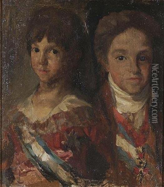 Estudio Cabezas De Infantes Oil Painting - Francisco De Goya y Lucientes
