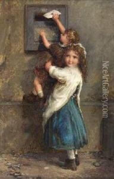 A Letter From Home Oil Painting - Jane Maria Bowkett