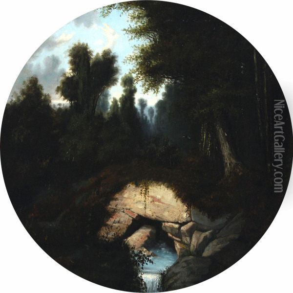 Brook At Fountainbleau Oil Painting - Jules-Charles Aviat
