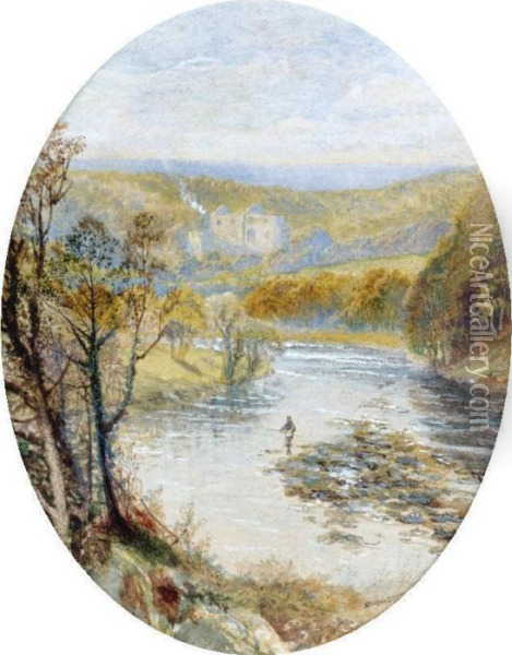 Barden Tower And The Wharfe At Bolton Woods, Yorkshire Oil Painting - John Atkinson Grimshaw