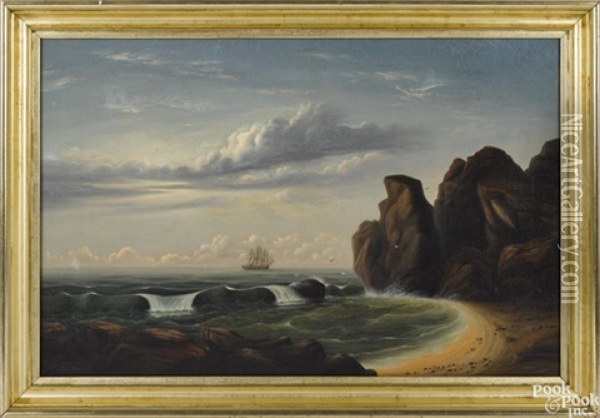 Coastal Scene Oil Painting - Thomas Chambers