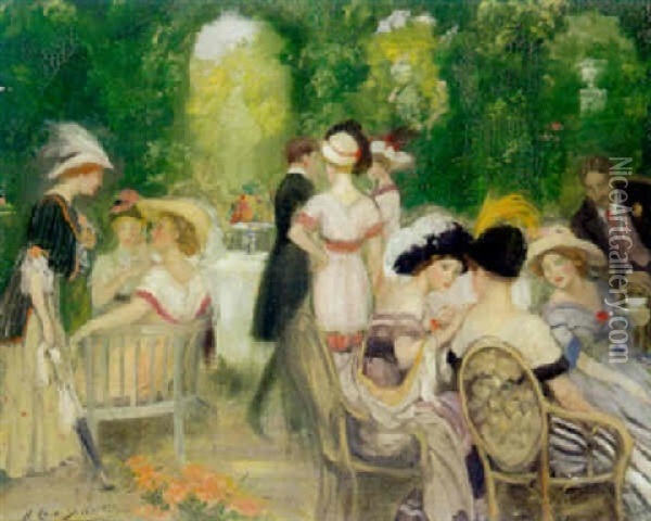 Garden Party Oil Painting - Henry Caro-Delvaille