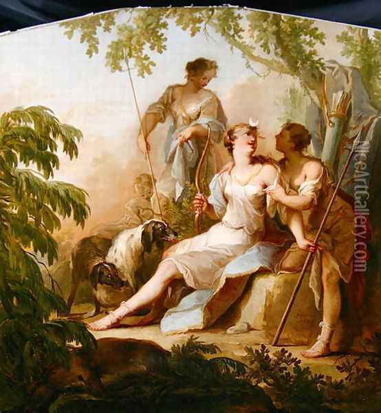 Diana Resting after the Hunt Oil Painting - Johann-Heinrich Keller