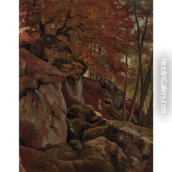 Foret De Fontainebleau Oil Painting - Alexandre Desgoffe