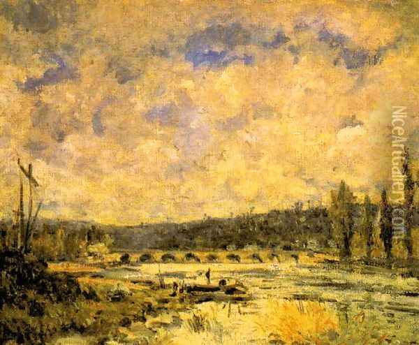 A ponte em Sèvres Oil Painting - Alfred Sisley
