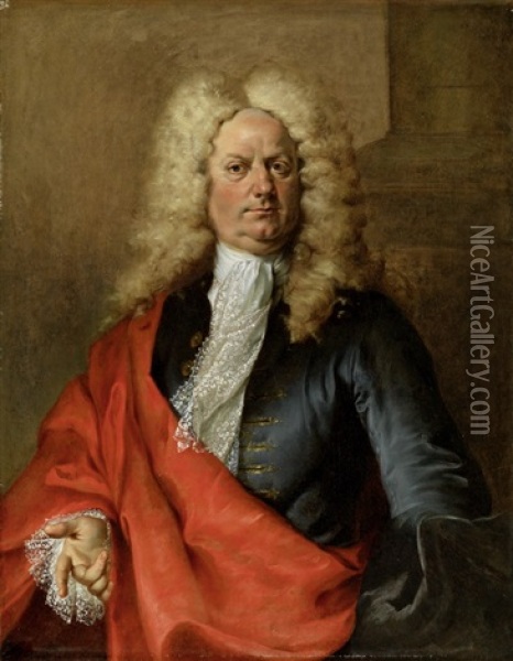 Portrait Eines Edelmannes Oil Painting - Nicolas de Largilliere