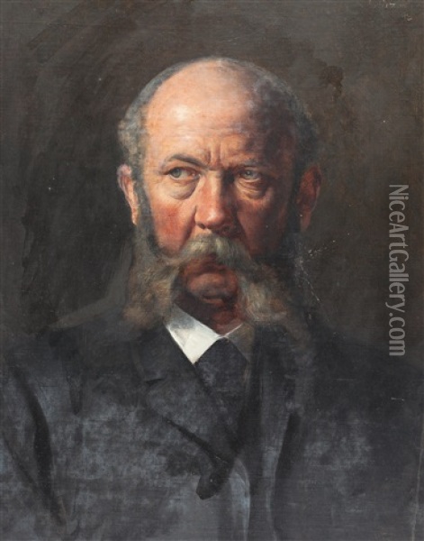 Head Of An Old Man Oil Painting - Rudolf Jettmar