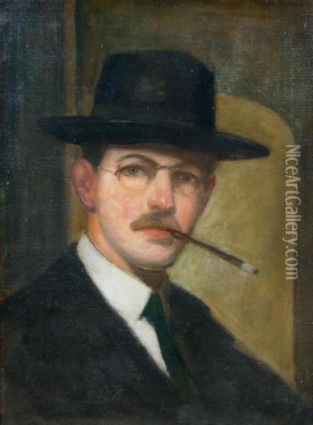Self Portrait Oil Painting - Richard Emile Miller