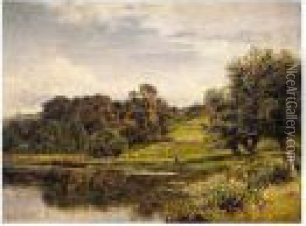 On The Thames At Shillingford Oil Painting - Benjamin Williams Leader