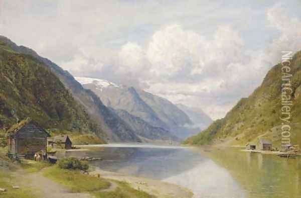 Hardanger Fjord, Norway Oil Painting - Georg Emil Libert