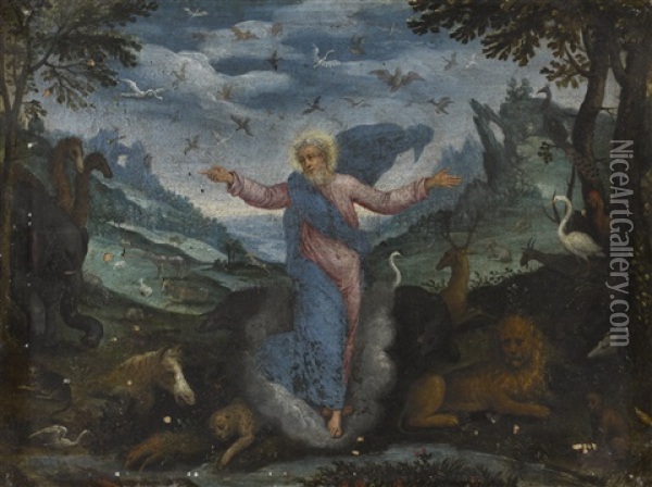 Saint Francis Blessing The Animals Oil Painting - Jan Brueghel the Younger