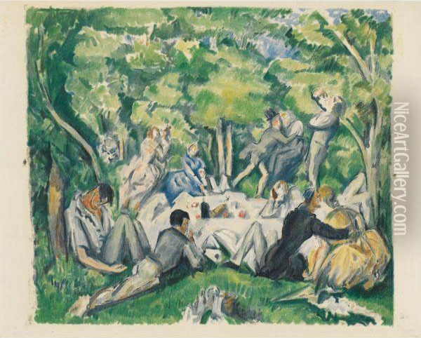 Le Dejeuner Sur L'herbe Oil Painting - Paul Cezanne