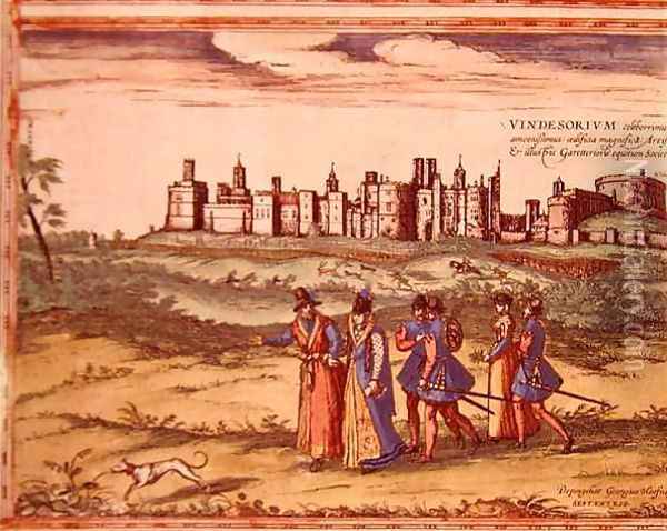 View of Windsor Castle from Civitates Orbis Terrarum Oil Painting - Joris Hoefnagel