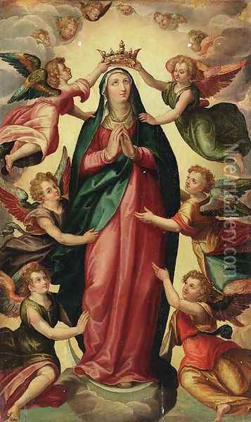 The Assumption of the Virgin Oil Painting - Hendrick De Clerck