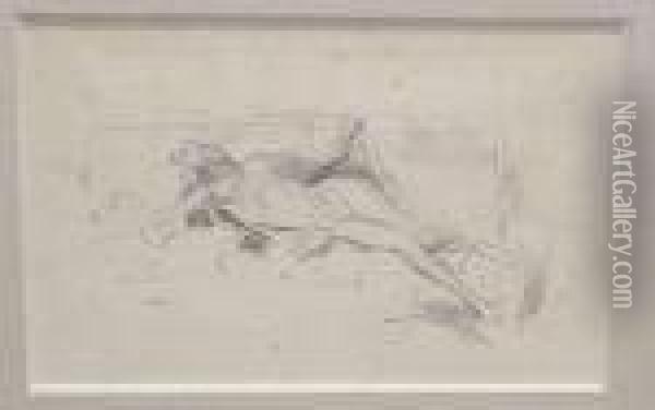 Nude Model, Reclining (w. 47; L. 75; S. 73) Oil Painting - James Abbott McNeill Whistler