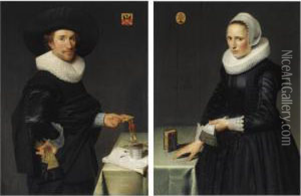 A Portrait Of Willem Reyersz Oil Painting - Willem van der Vliet
