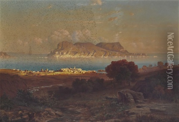 Gibraltar Oil Painting - Ernst Karl Georg Zimmermann