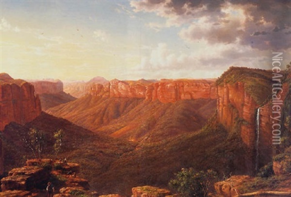 Govett's Leap And The Grose River Valley, Blue Mountains, N.s.w. Oil Painting - Eugen von Guerard