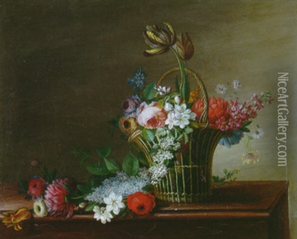 Corbeille De Fleurs Oil Painting - Philippe Parpette
