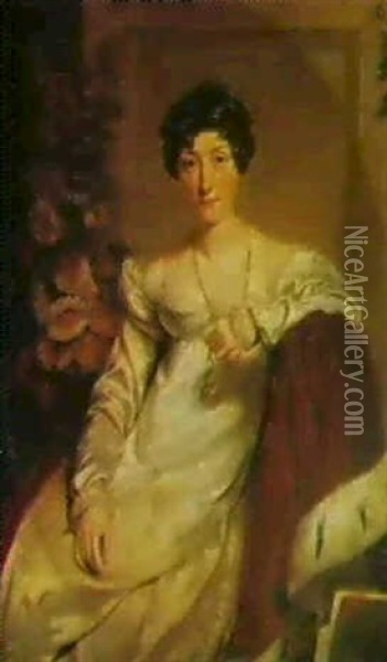 Portrait Of Joanna Pellet (1780-1860) Oil Painting - Joseph Allen