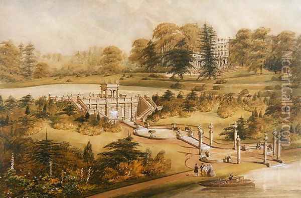 Design for Cowley Manor, c.1860 Oil Painting - George Somers Clarke