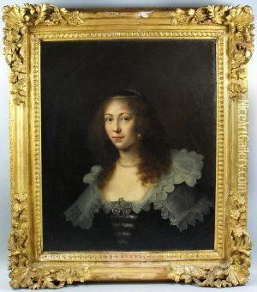 Portrait Of A Young Woman Oil Painting - Gerrit Van Honthorst