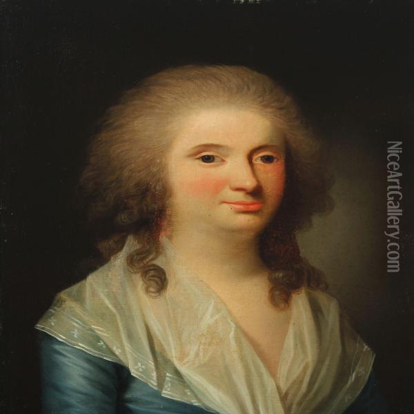 Portrait Of A Lady Oil Painting - Jens Juel