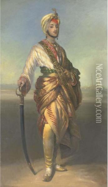 Portrait Of The Maharajah Duleep Singh Oil Painting - Franz Xavier Winterhalter