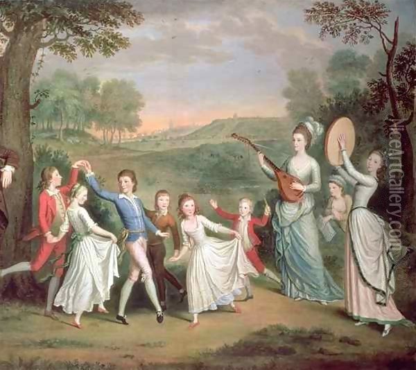 Sir John Halkett and his Family Oil Painting - Sir Alexander Allan