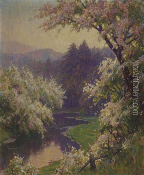 ''blossom Time'' Oil Painting - John J. Inglis
