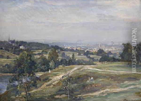View From Vale Of Heath - Hampsteadheath Oil Painting - James Herbert Snell