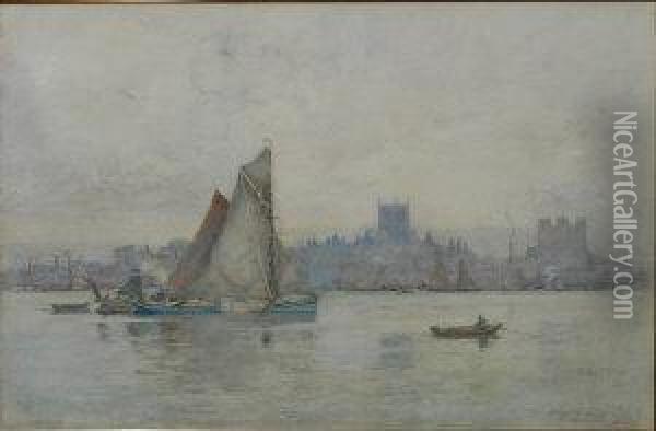 Rochester On The Medway Oil Painting - James Garden Laing