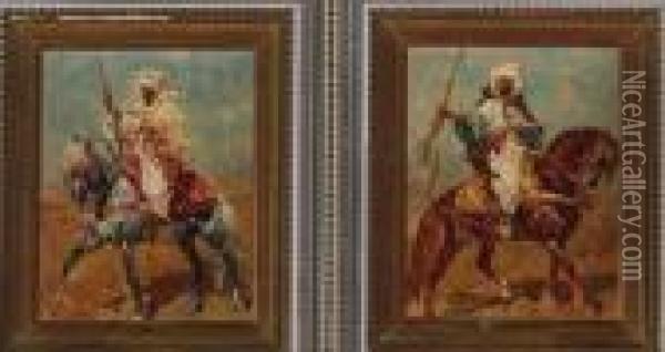 Arab Horsemen Oil Painting - Henri Julien Rousseau