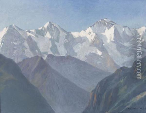 Lauterbrunnental Mit Eiger, Monch Und Jungfrau Oil Painting - Walter Racine