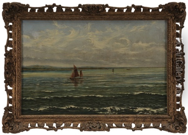 Sailing In Calm Waters Oil Painting - John Brett