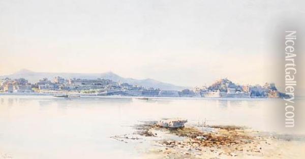 A View Of Corfu Oil Painting - Angelos Giallina