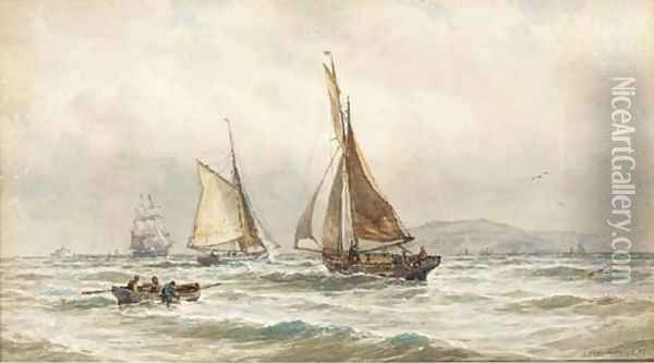 Shipping off the coast Oil Painting - Arthur Wilde Parsons