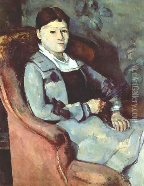 Artist's Wife in an Armchair Oil Painting - Paul Cezanne