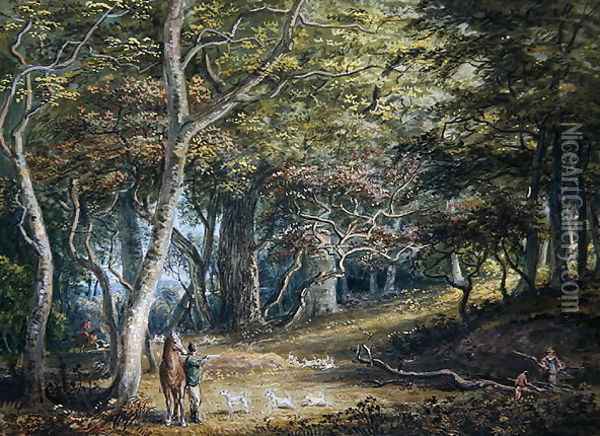 A Scene in Windsor Forest Oil Painting - Paul Sandby