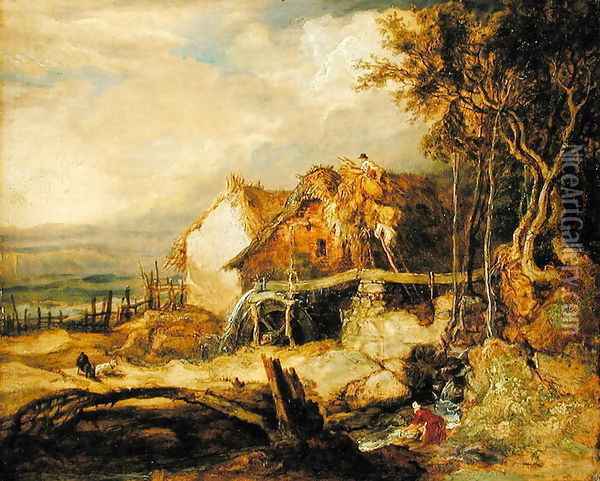 An Overshot Mill, c.1802-07 Oil Painting - James Ward
