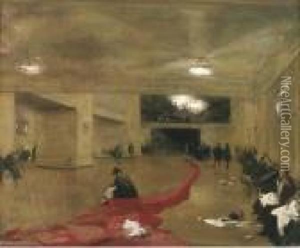 Ballroom In An Air Raid Oil Painting - William Nicholson