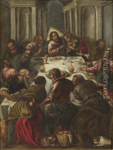 Ultima Cena Oil Painting - Jacopo dal Ponte Bassano
