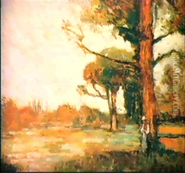 Herbstliche Baumlandschaft Oil Painting - Alessandro Milesi