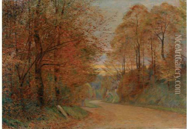  Tournant De Route A Saint-pierre-aigle, 1902  Oil Painting - Paul Bocquet